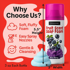 ZenseMe bath foam kids Orange can features easy spray nozzle for mess-free play.