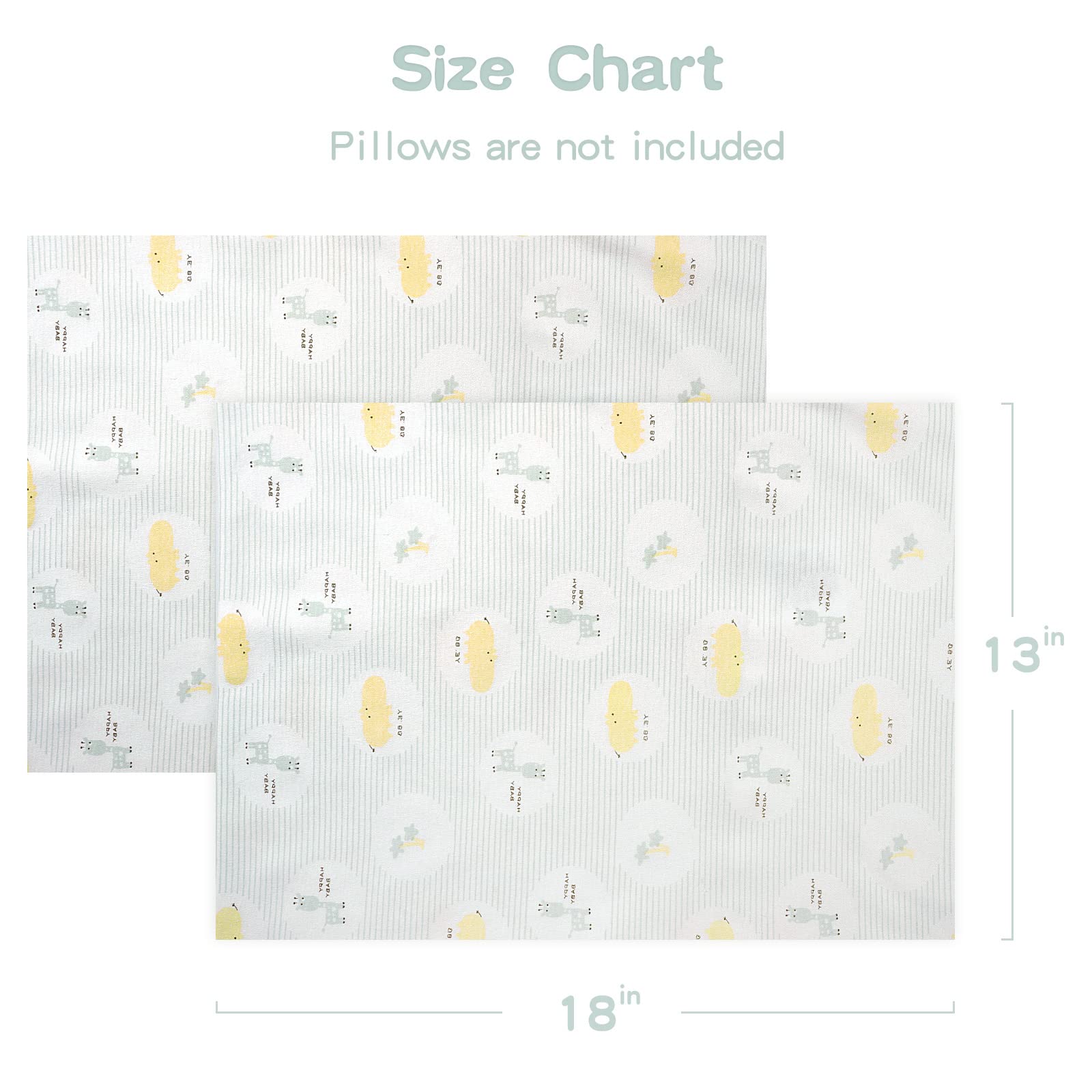 Zenssia 13x18 toddler pillowcase size shown for perfect travel and nap use