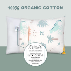 Zenssia closeup of soft-texture organic cotton pillowcase for gentle skin.