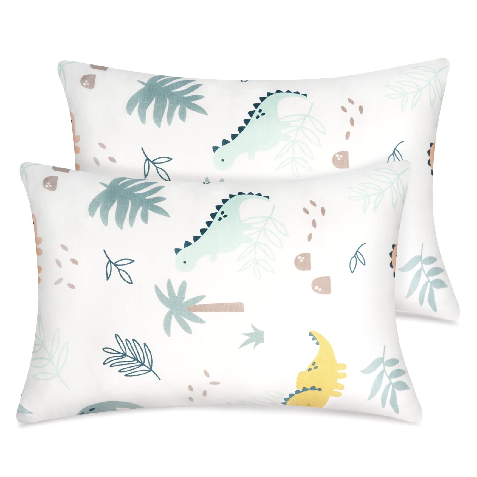 Zenssia organic cotton toddler pillowcase dinosaur design offers nap-time comfort.