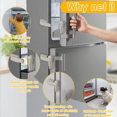 ZENTIVOR Fridge Lock uses no-drill adhesive installation.