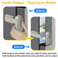 ZENTIVOR Fridge Lock demonstrates one-handed access in single-lock mode.