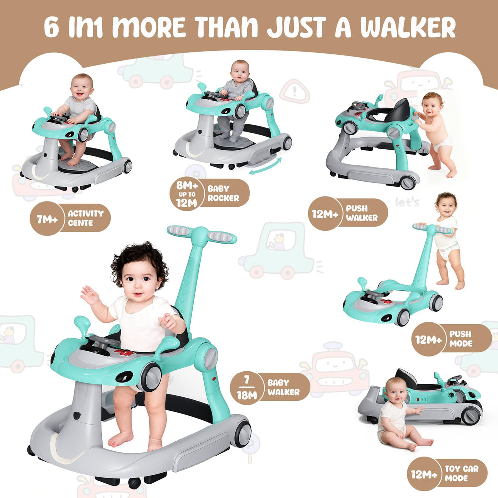Zenvory baby walker bouncer mode demonstrates gentle rocking and comfy seating