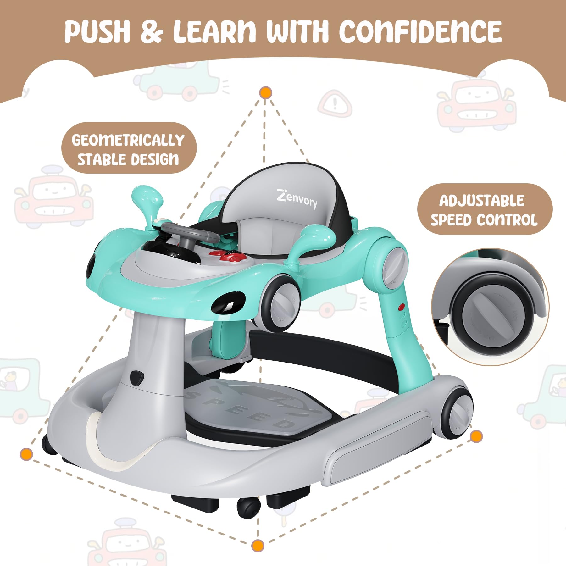 Zenvory breathable seat ensures comfy play during active sessions