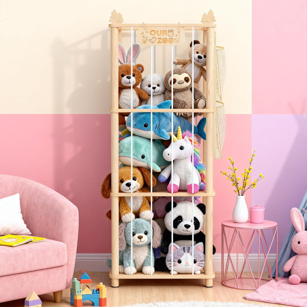 ZEQON removable hanging net attachment helps keep plushes contained and accessible.