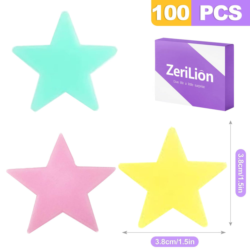 ZeriLion luminous stars decals come in blue, pink, and yellow for playful ambience.