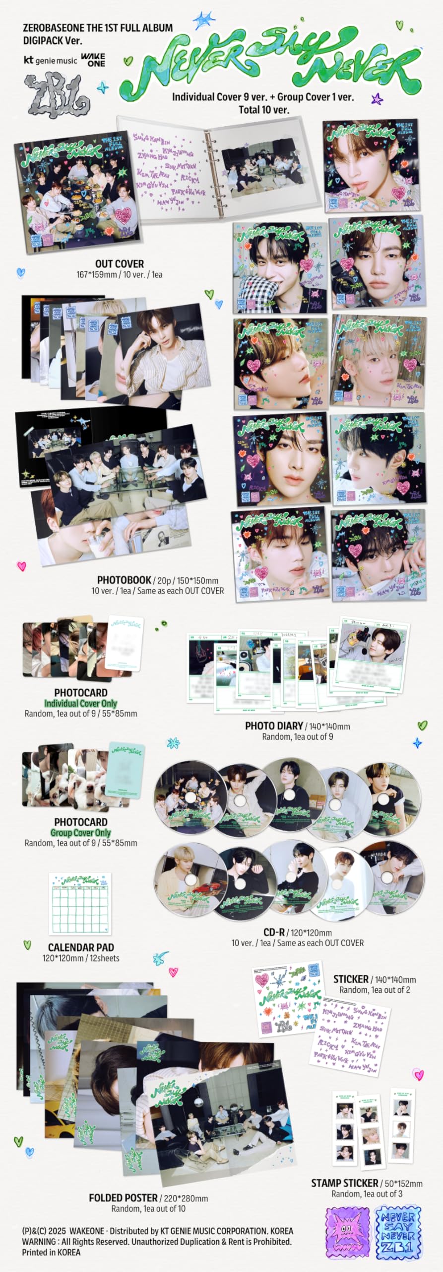 ZeroBaseOne Never Say Never photobook interior with vibrant pages for immersive viewing.