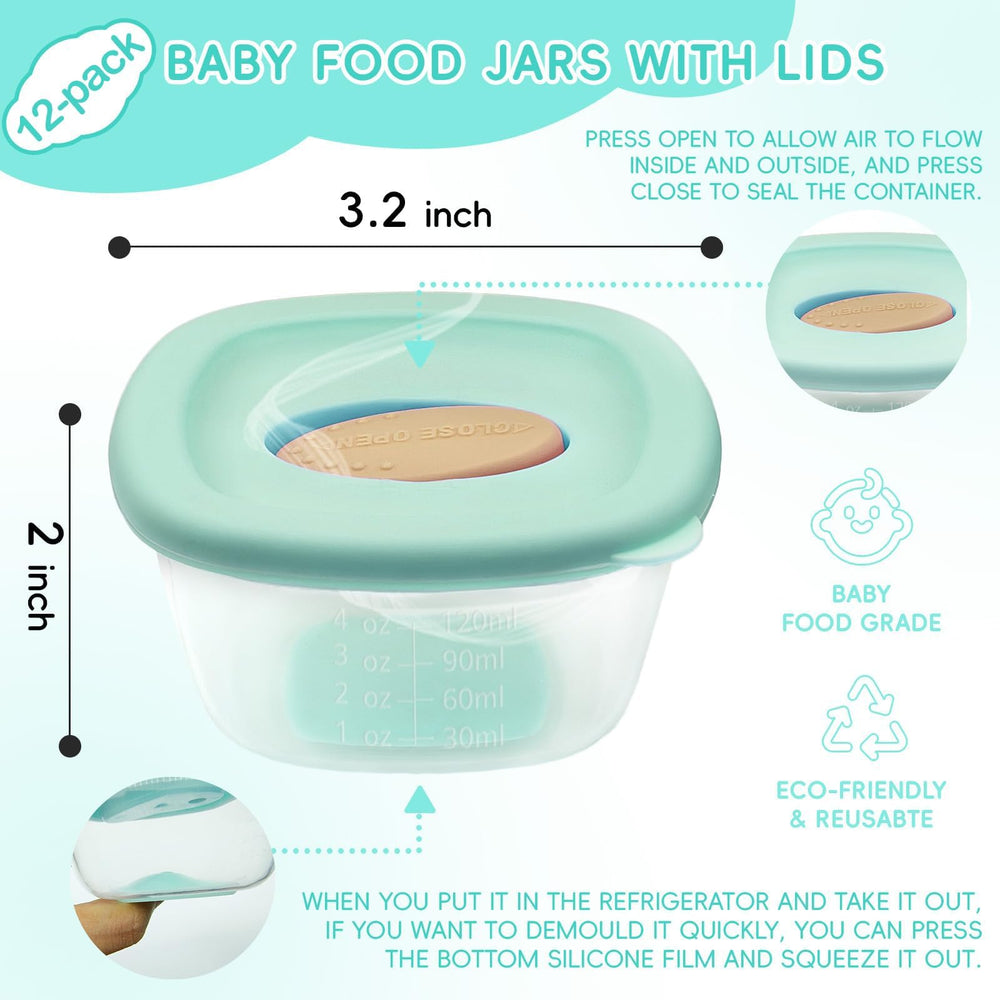 Zerobe 4oz silicone jars are freezer-safe for homemade purees and snacks.