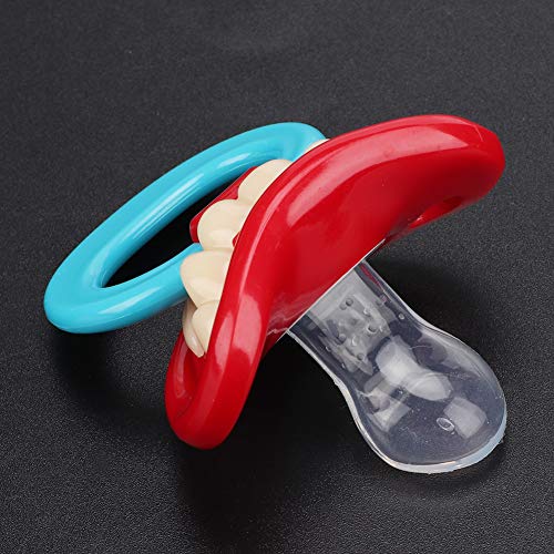 Zerodis Baby Funny Pacifier baby holding demonstrates easy-grip design.