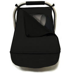 ZERTAO 3-in-1 car-seat cover front view showing snug fit and privacy shade.