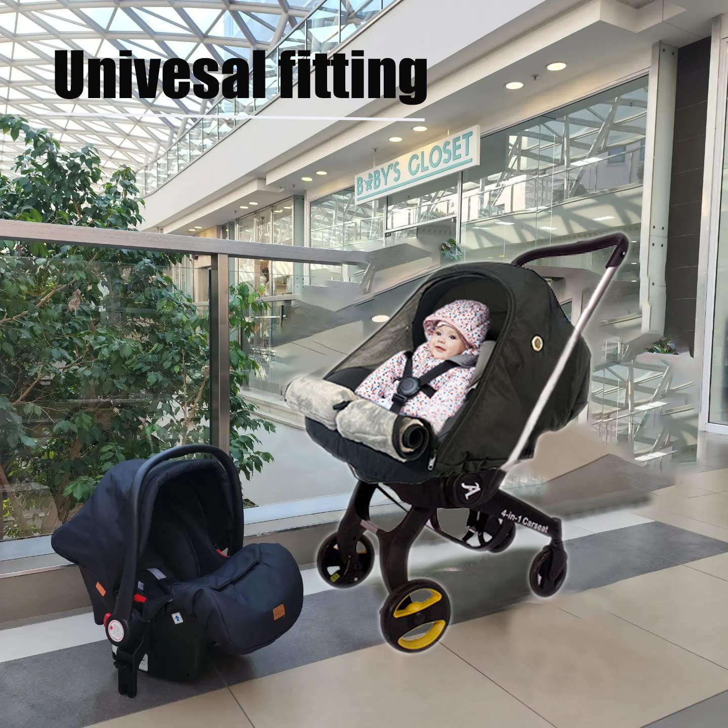 ZERTAO car seat cover front-zip eases in/out for quick diaper changes