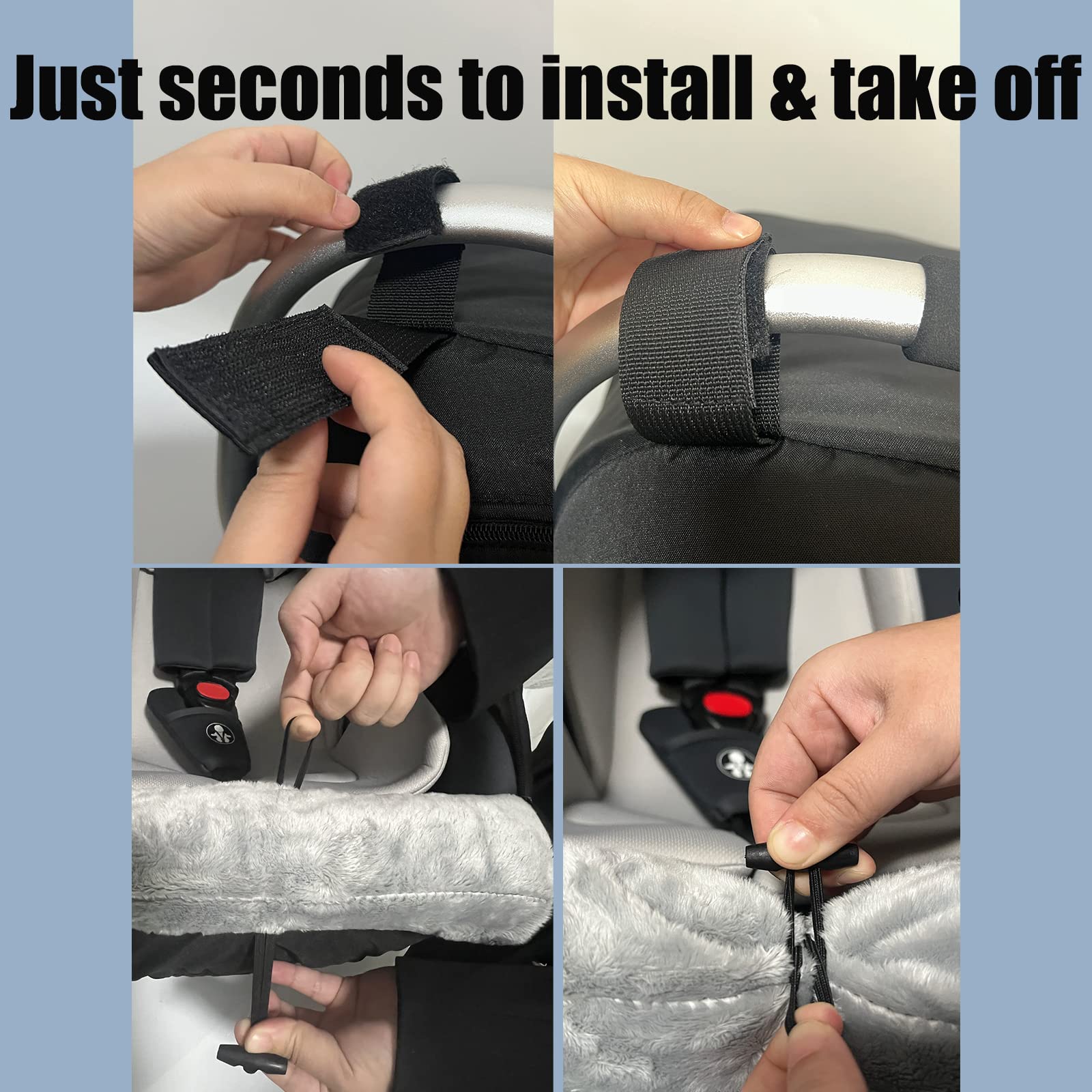ZERTAO car seat cover hook-loop installation for standard brackets