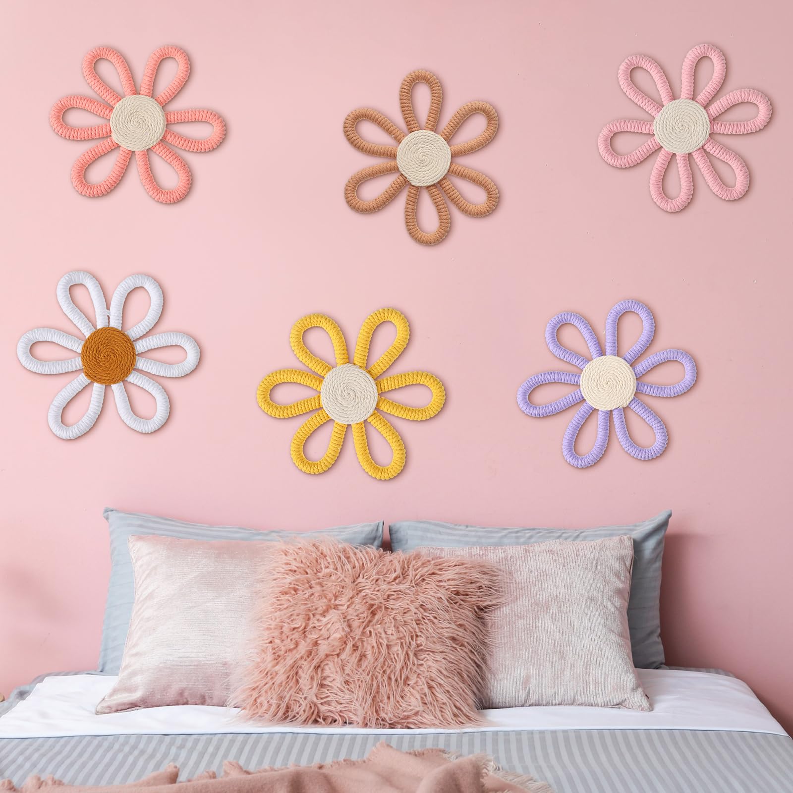 Zeyune boho daisy wall decor for cozy accents in any space