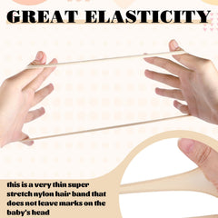 Zeyune nude headbands on newborns showing soft elasticity and gentle fit.