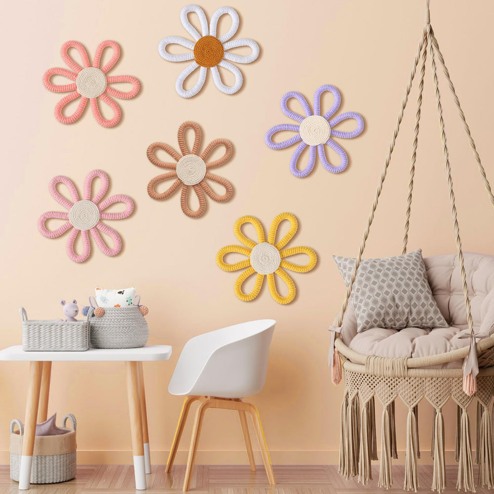 Zeyune pastel-daisy wall decor brightens walls without overpowering room decor