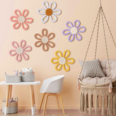 Zeyune pastel-daisy wall decor brightens walls without overpowering room decor
