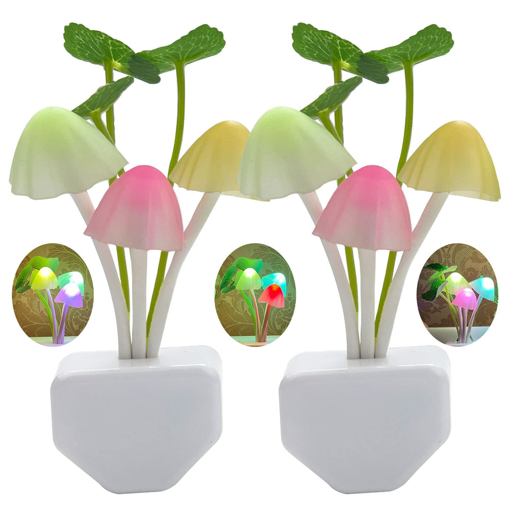 ZEZHOU 2-Pack mushroom night lights brighten bedrooms with soft, comforting glow.