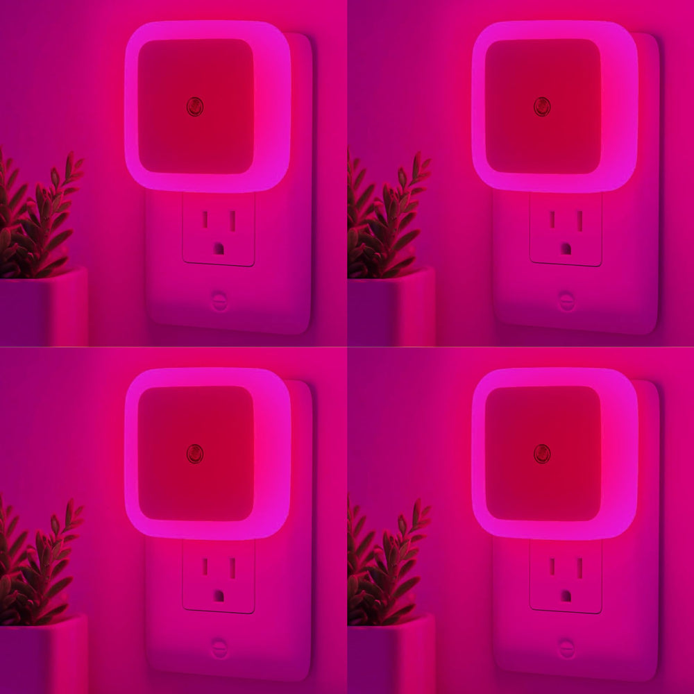 zezhou night light four-pack pink plug-in wall provides gentle ambient lighting for hallways