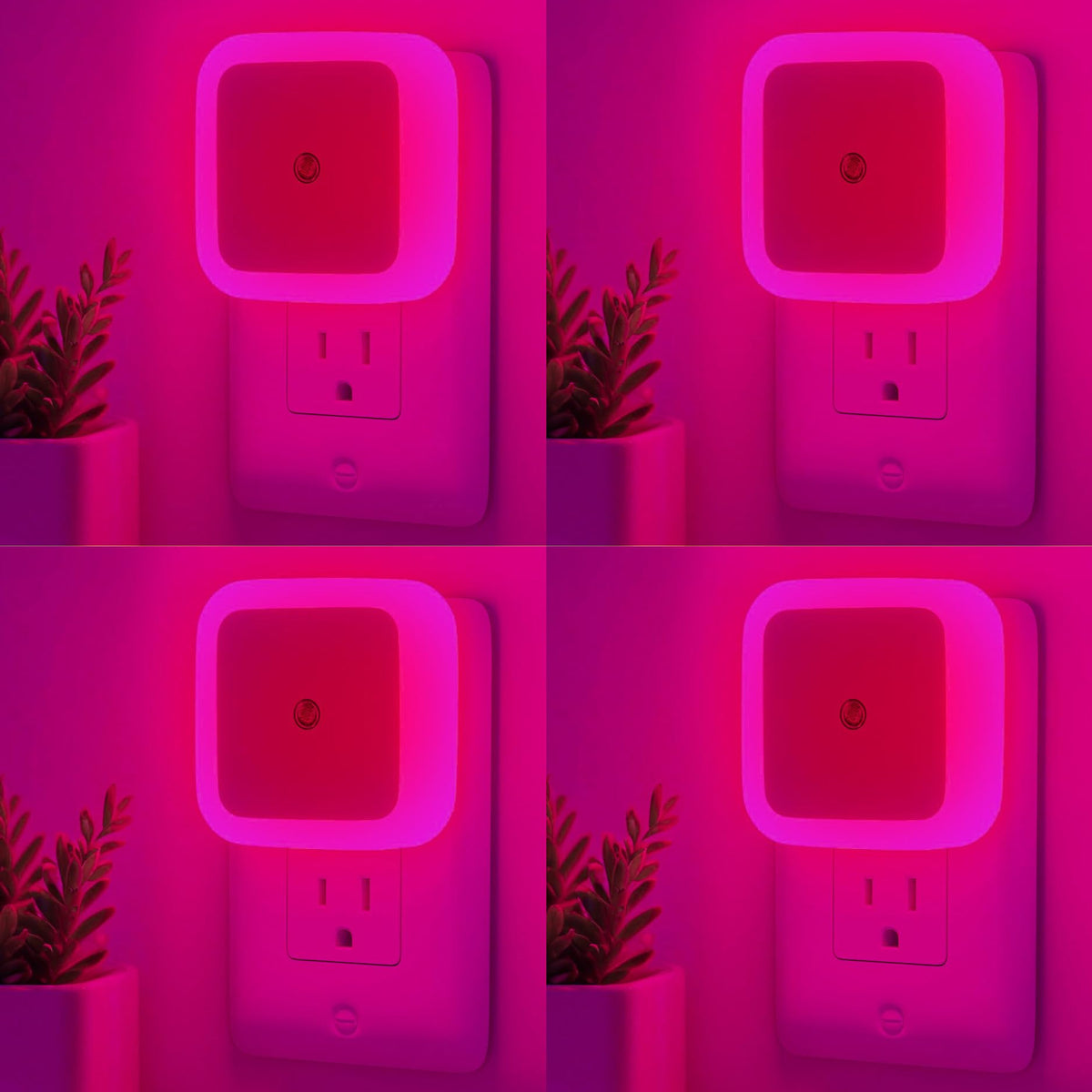 zezhou night light four-pack pink plug-in wall provides gentle ambient lighting for hallways
