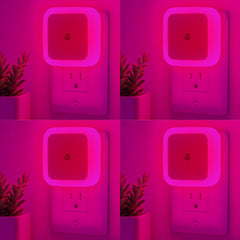 zezhou night light four-pack pink plug-in wall provides gentle ambient lighting for hallways