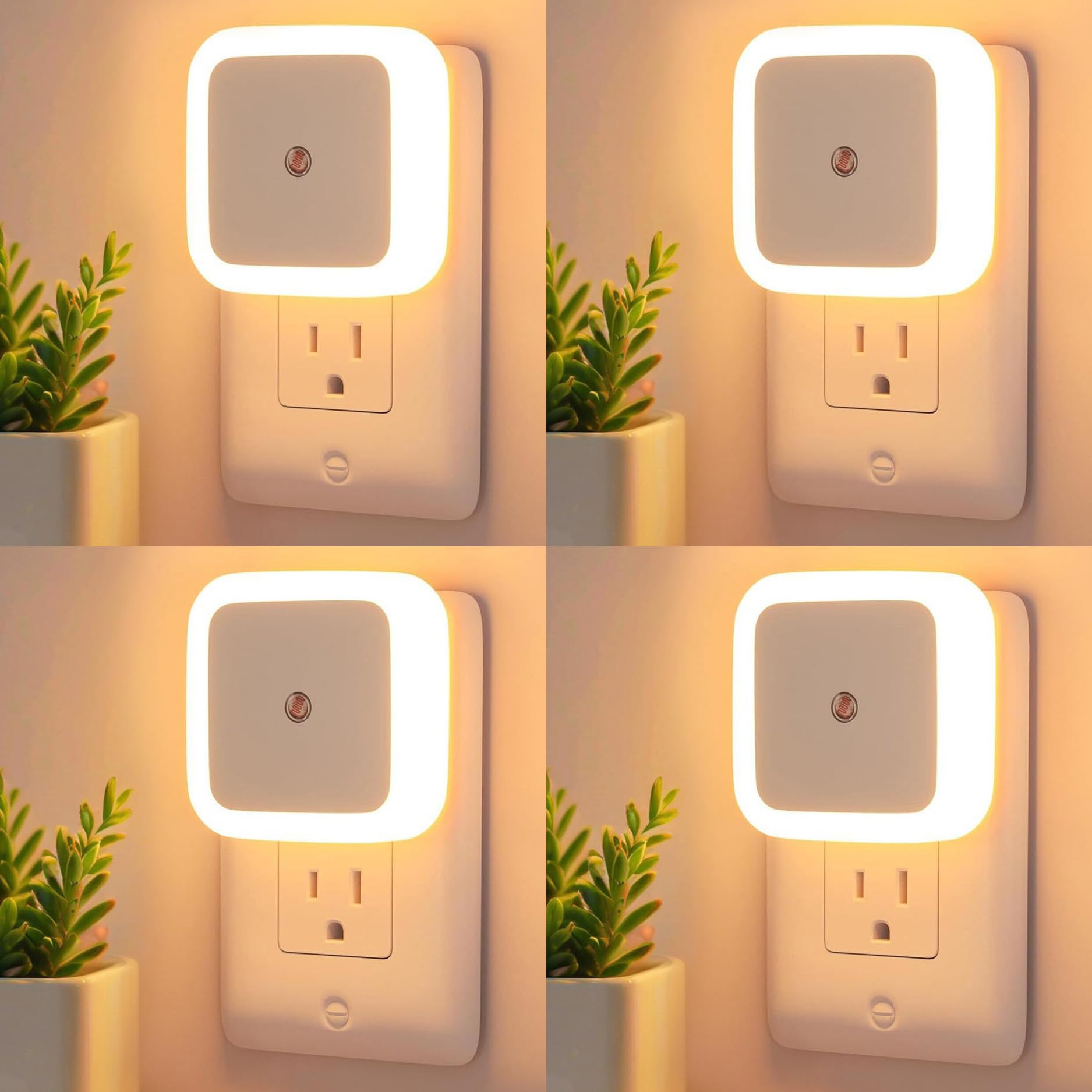 ZEZHOU night light plugged into the wall provides gentle ambient guidance.