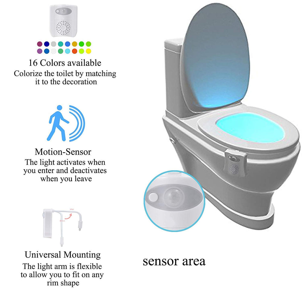 ZEZHOU toilet light installs easily with flexible PVC arm on most bowls.