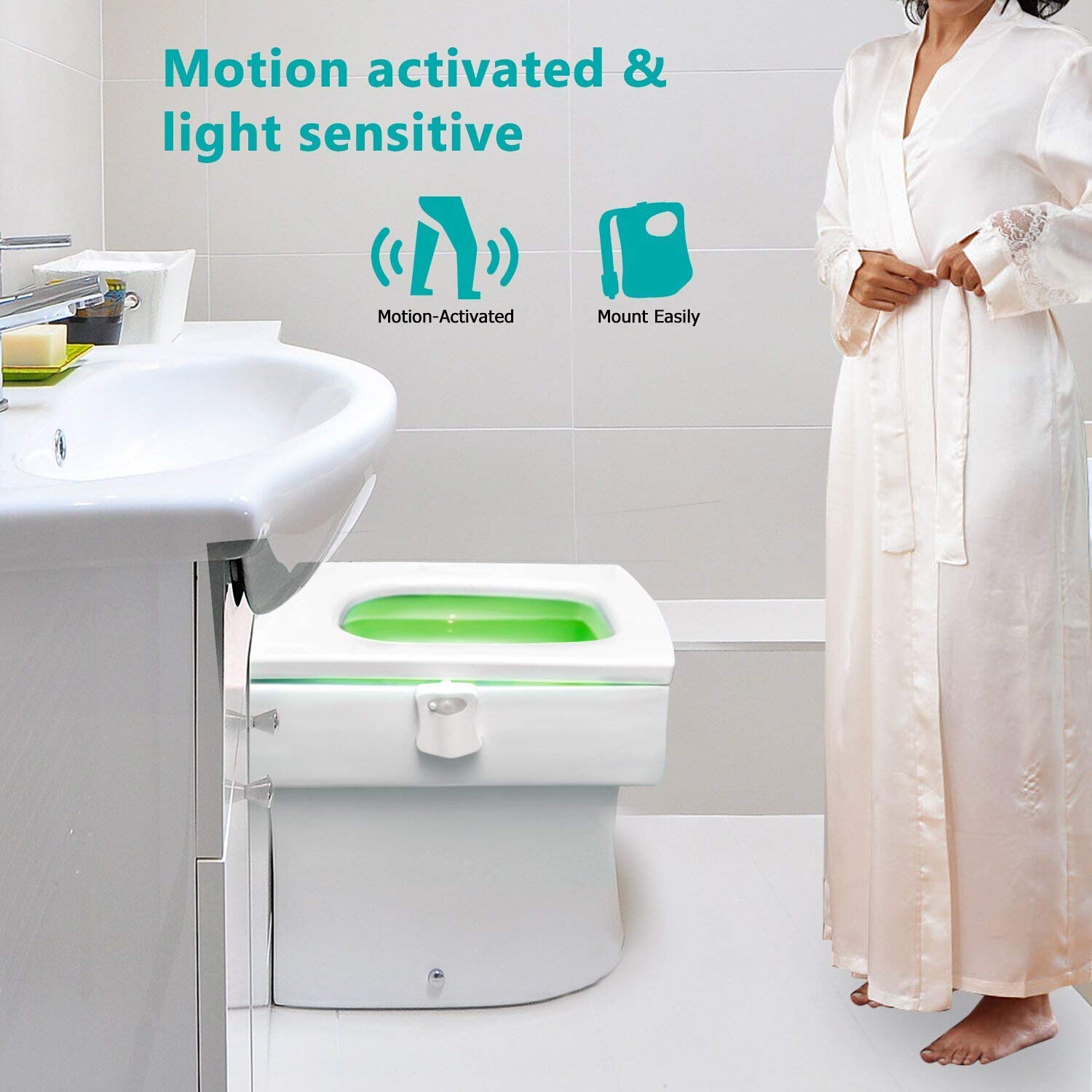 ZEZHOU toilet light offers a fixed single color for mood lighting and focus.