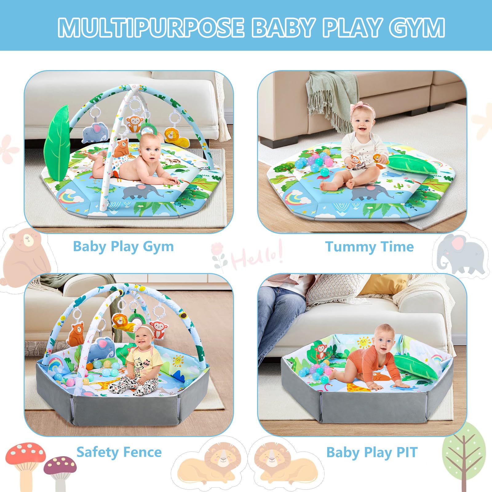 ZFDEBY leaf pillow on mat supports comfy tummy time