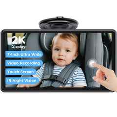 ZGZUXO 7-inch touchscreen monitor displays crisp infant viewing for safer driving