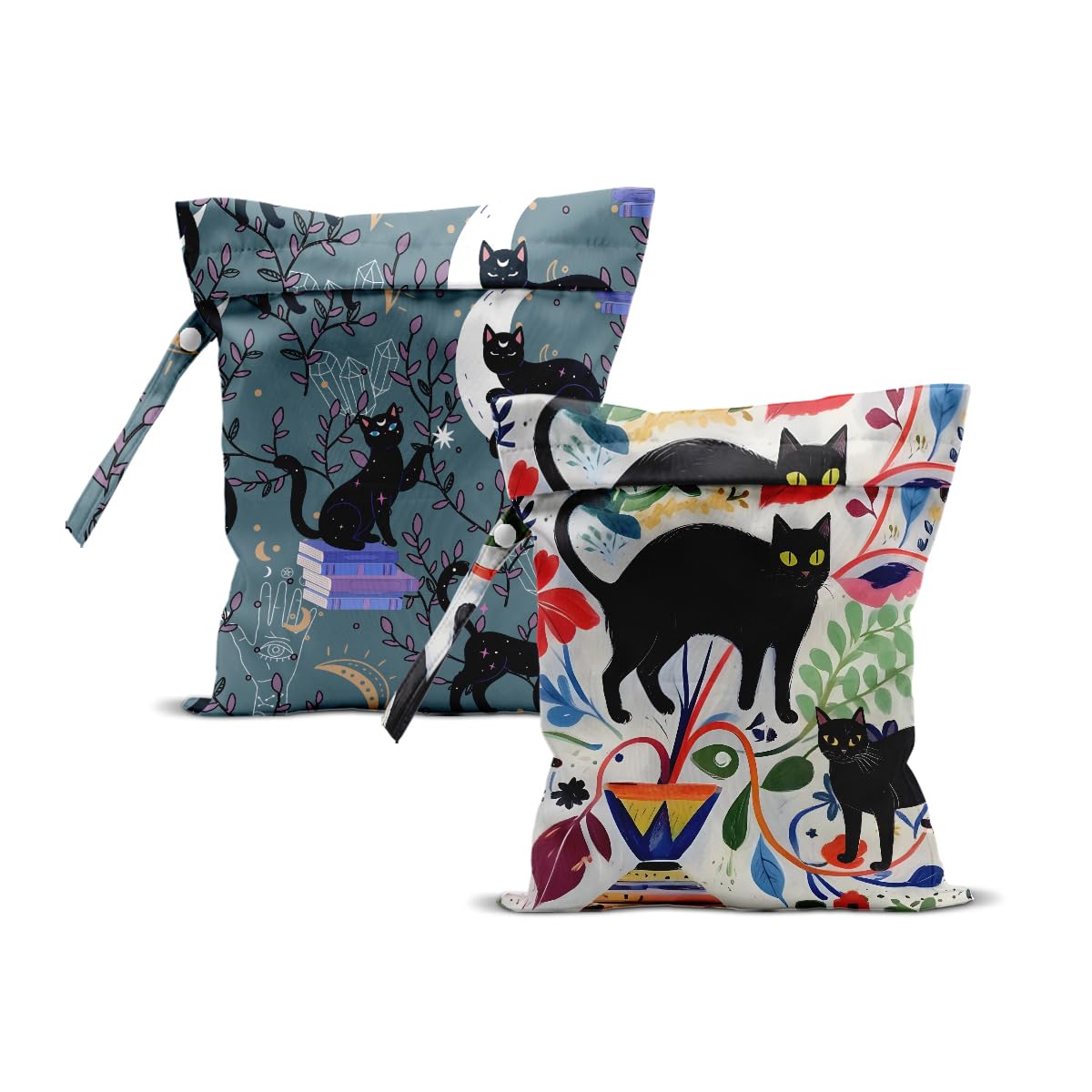 ZHAMEN cat wet bag 12x10 front view keeps swimsuits organized
