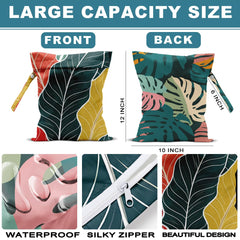 ZHAMEN wet bag palm leaves handle closeup, easy grab and go