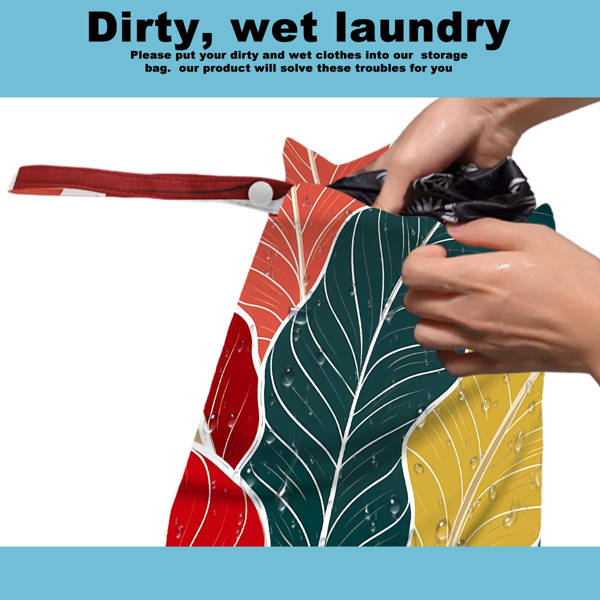 ZHAMEN wet bag waterproof fabric texture, durable reusable travel companion