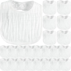 Zhanmai 20-pack muslin bibs laid flat for quick daily use and organization