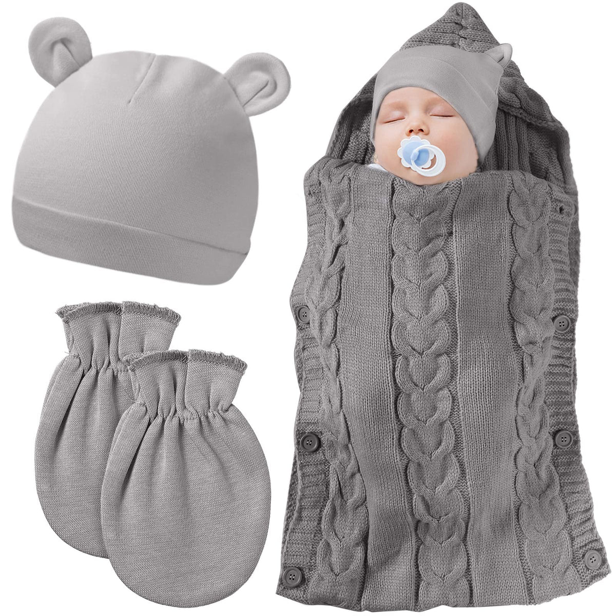 Zhanmai knit newborn wrap blanket texture for cozy warmth