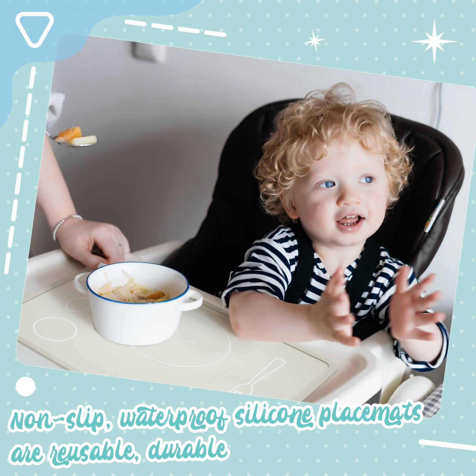 Zhehao montessori placemat hanging-hole design enabling quick drying and tidy kitchen storage.
