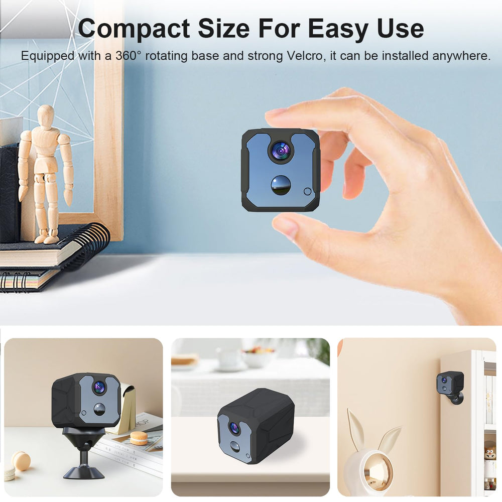 ZHENHAN 1440P mini camera night vision setup for clear low-light monitoring