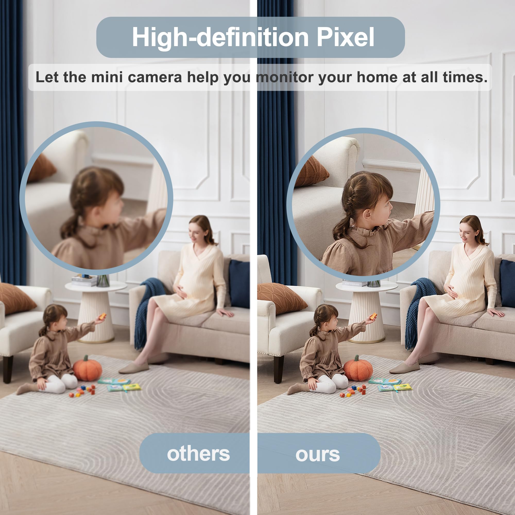 ZHENHAN silent-operation camera records discreet, non-intrusive surveillance throughout the day.