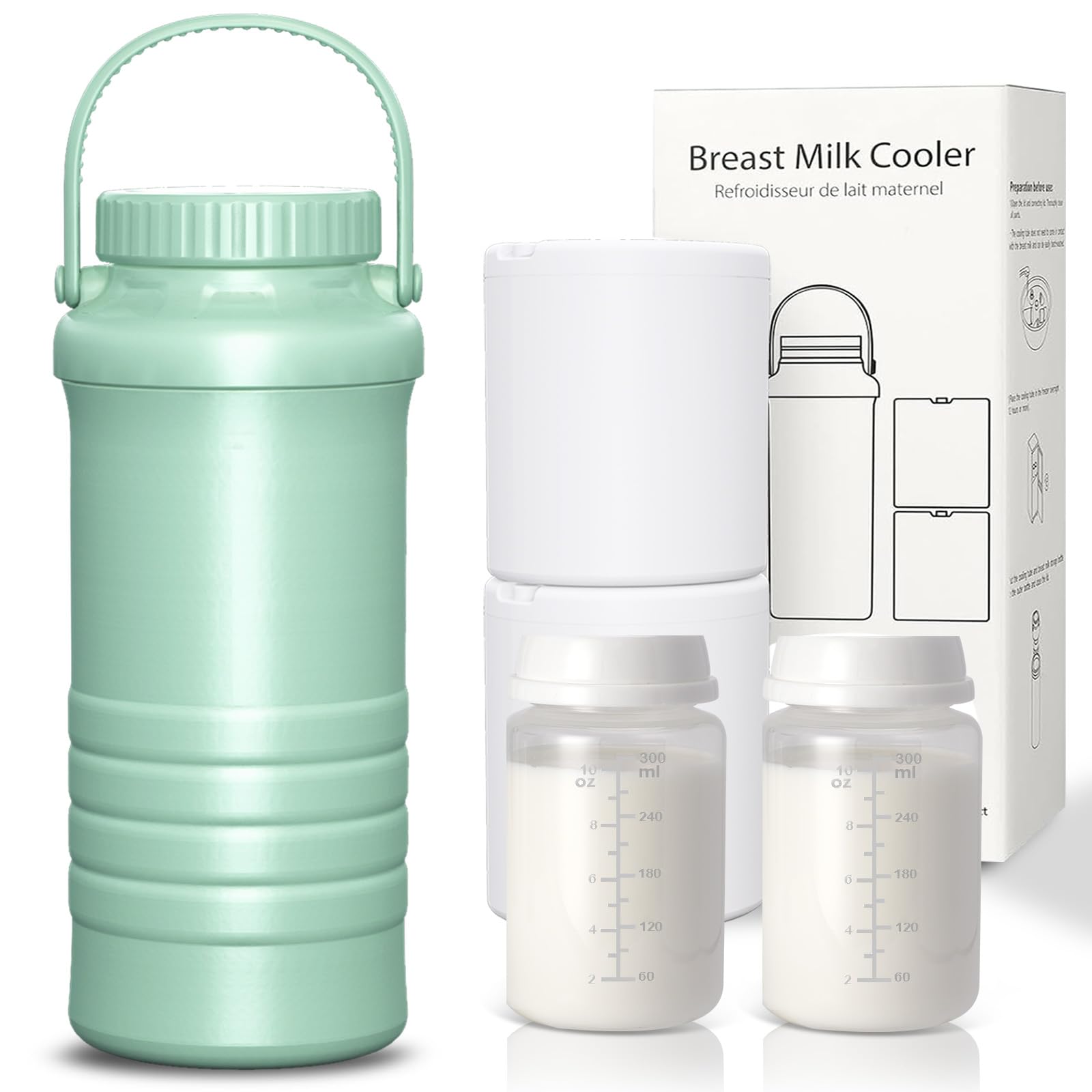 Zhichu portable breast milk cooler showing 360-degree cooling for all-day freshness