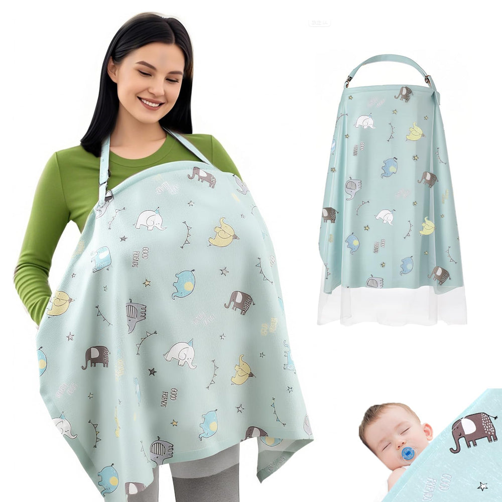 ZHIYUEJING nursing cover with arch neckline enables easy baby visibility.