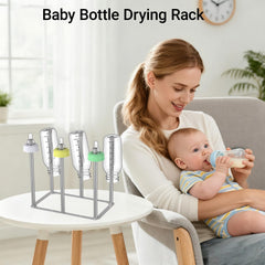 ZHMY water bottle drying rack capacity shows tall bottles and bags drying efficiently.