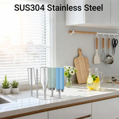 ZHMY water bottle drying rack poles support six bottles for quick air-drying.