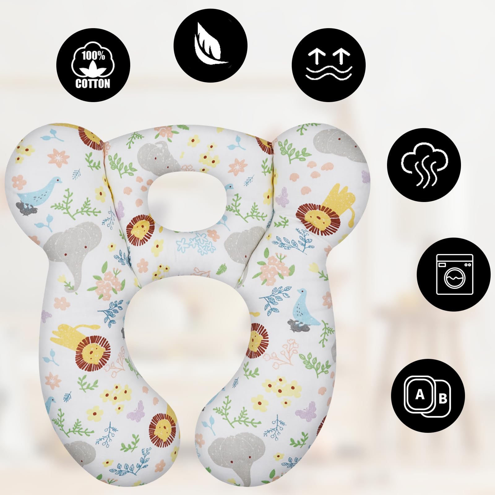 ZHOMA U-shape car seat pillow showcases breathable fabric for all-day journeys
