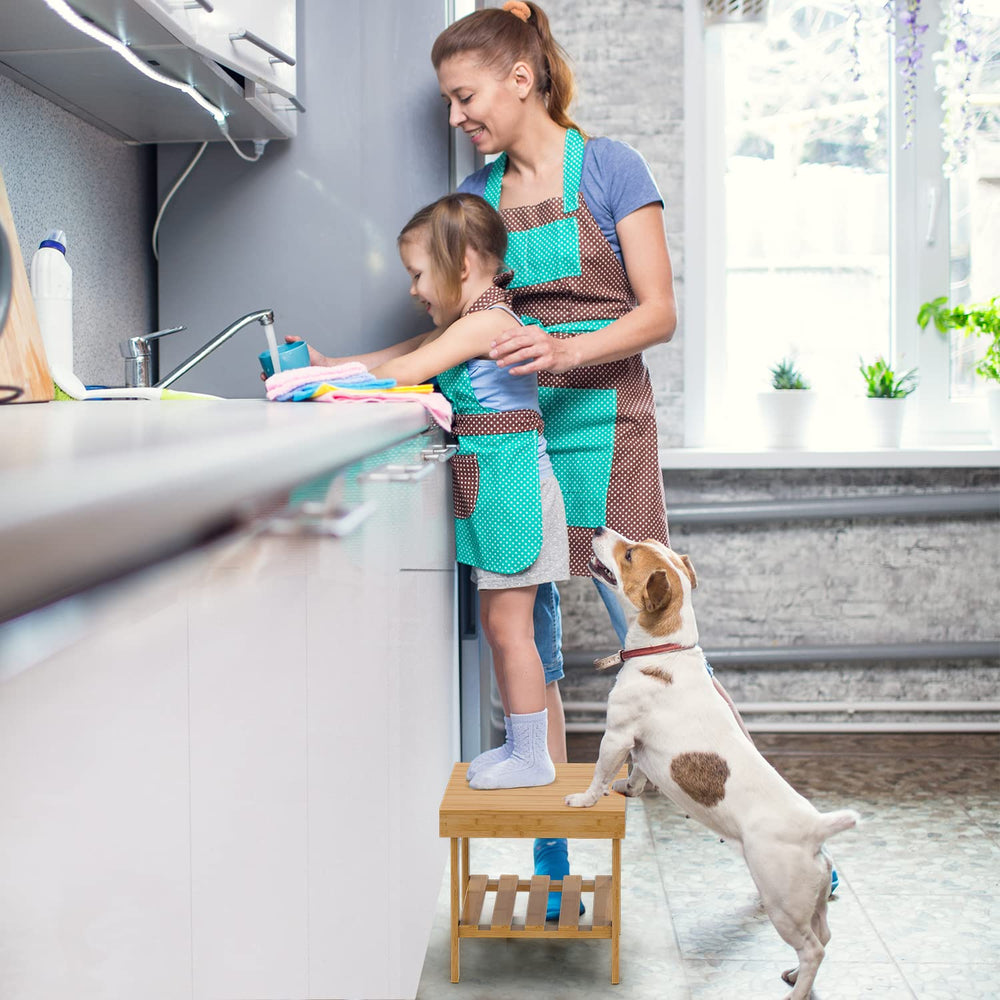 Zhuoyue wooden step stool in kitchen aids adults reaching high shelves