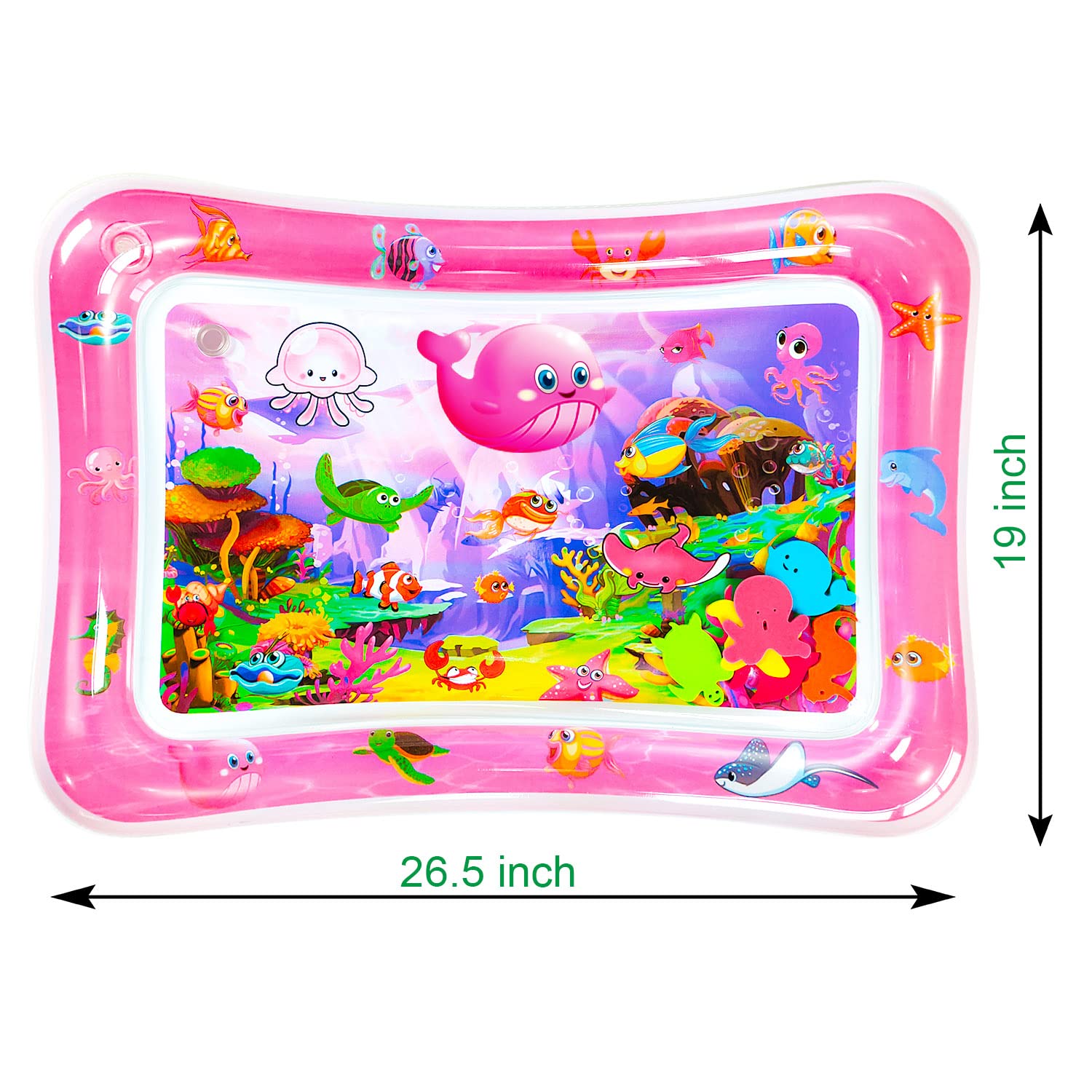 ZHUYNXIR baby laughing during tummy time on pink mat