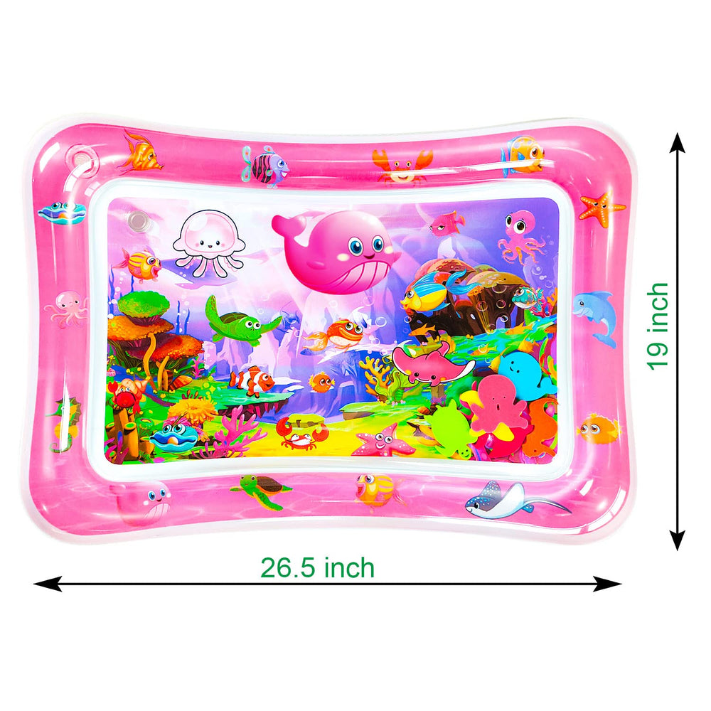 ZHUYNXIR baby laughing during tummy time on pink mat
