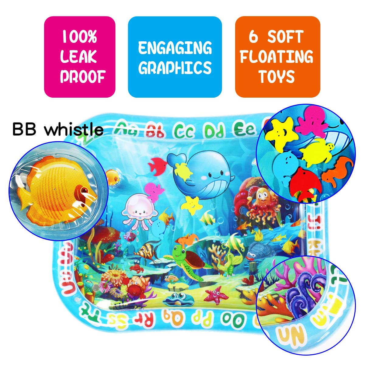 ZHUYNXIR BPA-free PVC construction offers safe tummy time play experiences.