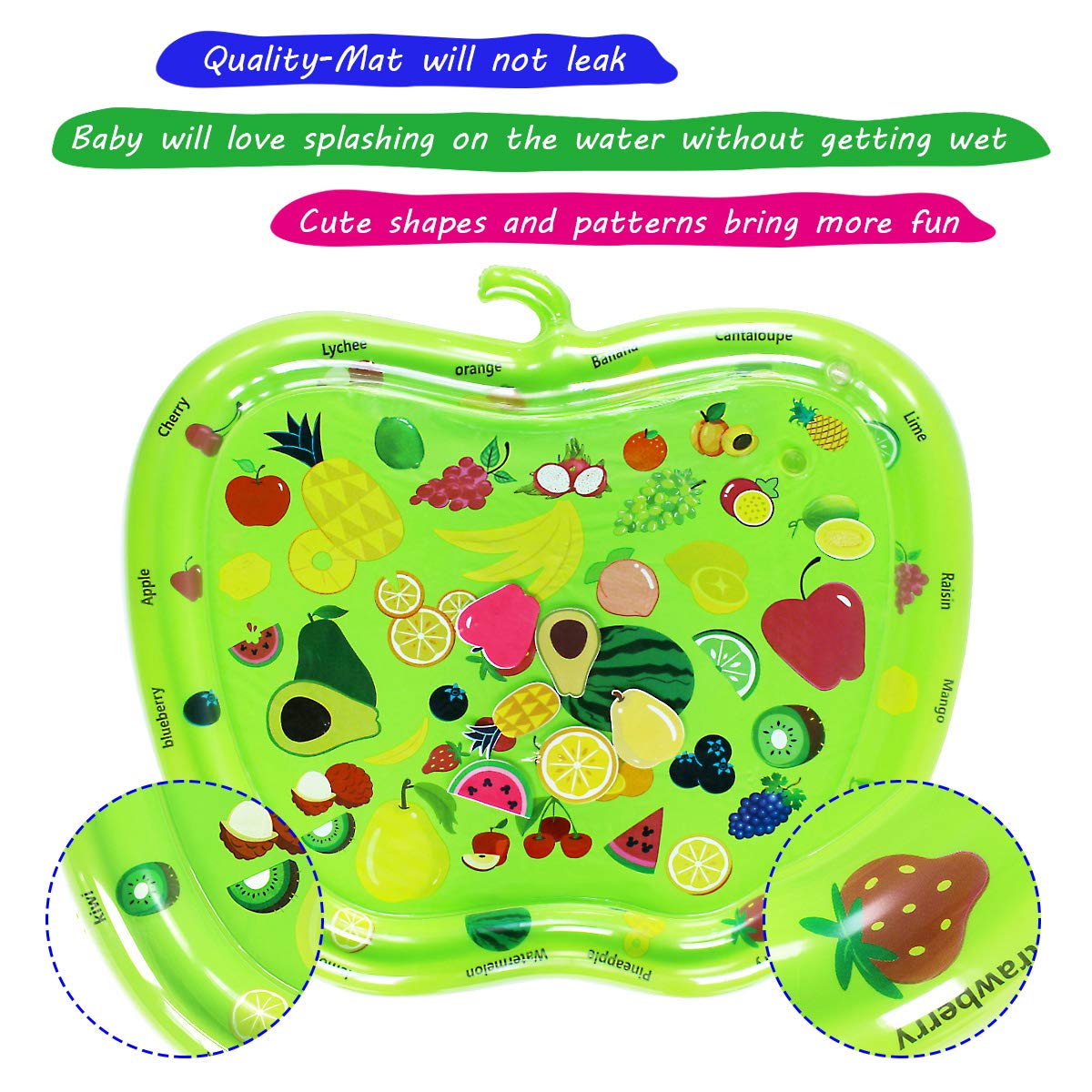 ZHUYNXIR Infant Water Mat floating toys closeup for hands on play
