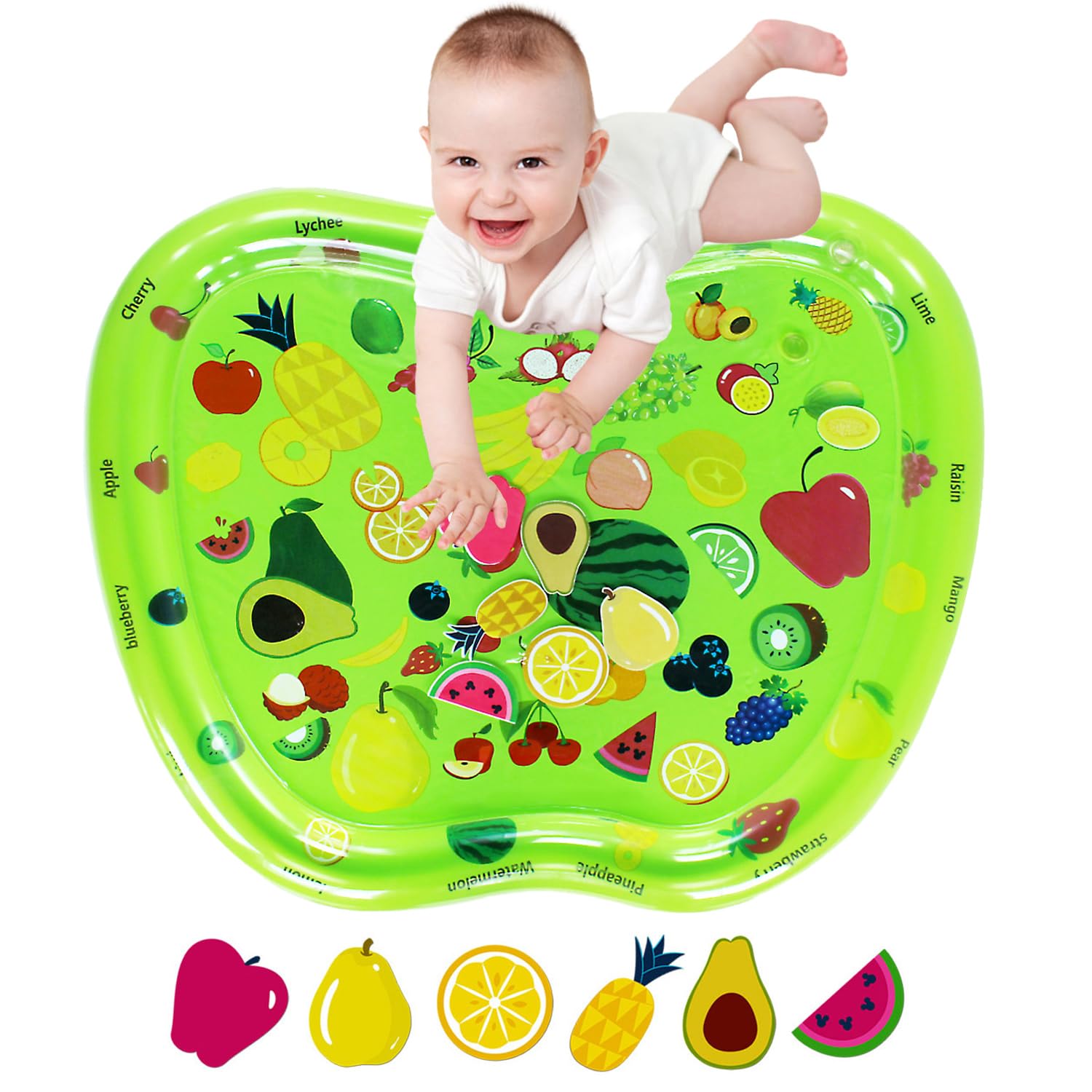 ZHUYNXIR Infant Water Mat front view showing safe tummy time surface