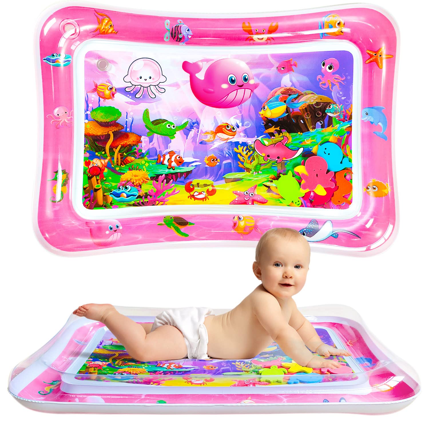 ZHUYNXIR tummy time mat size 27.5x20 hero shot showing play space