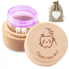 ZHYEEDAA Tooth Fairy Holder lid with engraved tooth logo for a memorable keepsake.